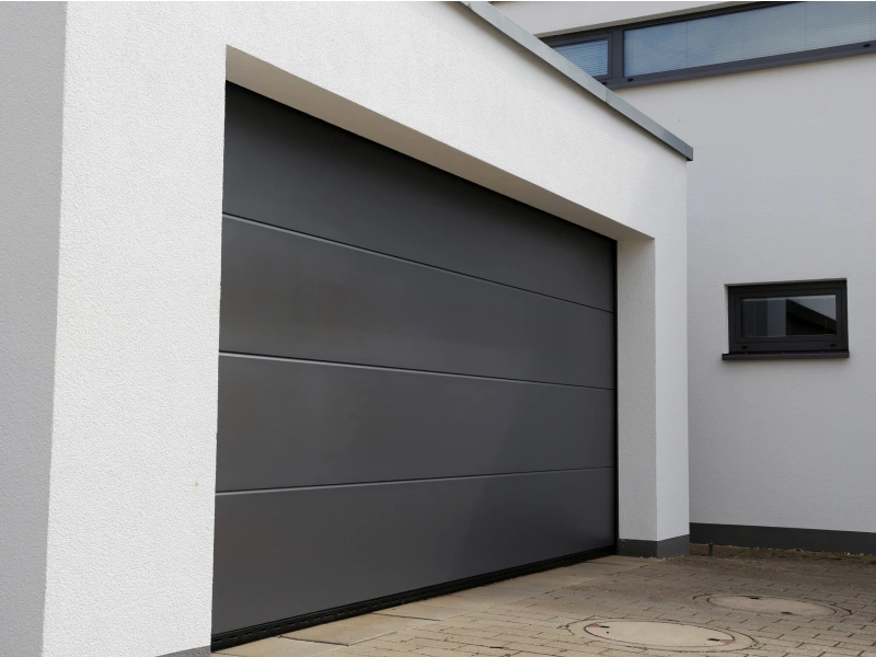 newly installed new garage door